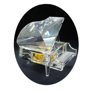 K9透明水晶钢琴摆件音乐盒批发时尚设计风格摆件水晶钢琴摆件 - Product Image 1