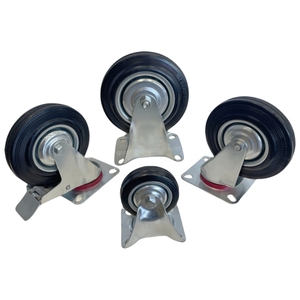 <strong>3</strong>/<strong>3</strong>.5/4/5/6/8/10 Inch Heavy Duty Fixed Black <strong>Rubber</strong> Industrial Caster <strong>Wheel</strong> Rotating Castor <strong>Wheel</strong> With Brake Trolly <strong>Wheels</strong> - Product Image 6