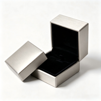 Boîte à bijoux en aluminium brossé mat de qualité supérieure, avec couvercle à friction, doublée de velours, coffret cadeau