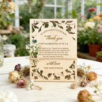 Invitations et cartes de remerciement en bois gravées au laser, style rustique personnalisé, parfaites pour les mariages, les fêtes, les baby showers et les événements festifs