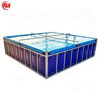 Grand bassin commercial pliable en PVC de 5000 L pour l'aquaculture, idéal pour l'élevage de crevettes en ferme