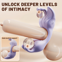 Anneau vibrant en silicone pour le contrôle des éjaculations, massage amélioré pour couples, avec fonction de verrouillage du pénis et vibration