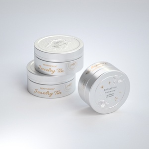 Custom Designed Metal Jewelry <b>Box</b> with Clear Lid Screen Printing and Embossing Round Gift <b>Box</b> Aluminum Can - Product Image 1
