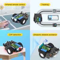 Robot de Control Remoto Educativo STEM en Oferta, Kit de Aprendizaje de Codificación, Excluye Raspberry Pi Pico 2, con Batería