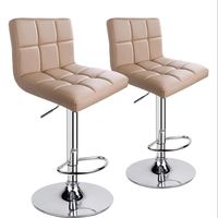 Chaises de bar modernes en aluminium à hauteur réglable avec accoudoirs et dossier rotatif pour usage commercial, domestique, bar, réception, caisse ou comptoir