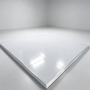 Pista de Baile Portátil de Madera Contrachapada Blanca para Eventos y Decoración de Bodas - Product Image 1
