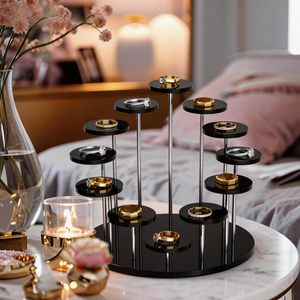 Exhibidor de Joyería y Relojes de Tres Niveles, Redondo, de Acrílico, Venta al Por Mayor de Fábrica, Personalizable - Product Image 2