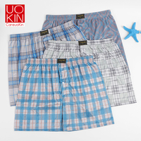 Vente en gros d'usine UOKIN Boxer grande taille pour hommes short à carreaux décontracté pour homme 100% polyester respirant pantalon ample à jambes larges