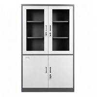 Armoire de rangement modulaire verrouillable en acier inoxydable ignifuge à 4 portes H1800W900D400mm pour bureau, classement de dossiers, école, supermarché