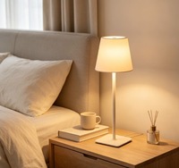 Lampe d'hôtel nouvelle génération, rechargeable, tactile, LED, moderne, en fer, pour salon, chambre à coucher, chevet, sur pied haut, ambiance nocturne