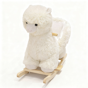 Chaise à bascule en peluche Alpaga en promotion - Jouet à chevaucher pour bébés et enfants en gros, jouet à chevaucher doux et rembourré pour tout-petits - Product Image 1