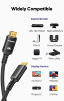 Câble plaqué or pour 2.0, en alliage d'aluminium, 18 Gbps, HDR dynamique, TDR, HDTV 4K 60Hz, gaine en PVC pour projecteur et lecteur DVD