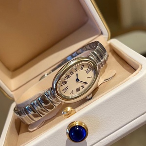 Đồng hồ đeo tay hình chữ số La Mã cổ điển thạch anh dành cho nữ, mặt oval bằng thép không gỉ, kính sapphire, đính đá CZ, chống nước 26mm - Product Image 5