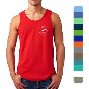 เสื้อแขนกุดผ้าฝ้าย100% สีทึบระบายอากาศได้ดีแบบถักสำหรับผู้ชายเสื้อฝึกเล่นยิมเล่นยิมแบบสปอร์ตเป็นมิตรกับสิ่งแวดล้อมสำหรับฤดูร้อน - Product Image 1