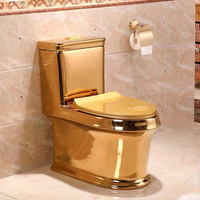 Salle de bain Dubaï Toilette couleur or One Piece Céramique Couleur plaquée or Wc Toilette à vendre