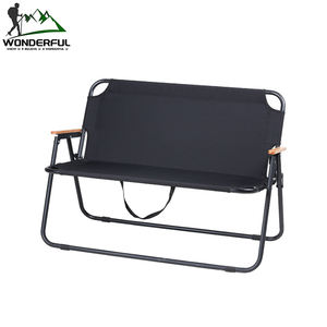 كرسي تخييم مزدوج بتصميم حديث قابل للطي للنزهة الترفيهية مريح عبر الحدود مسند ظهر بسعر الجملة معدن - Product Image 2