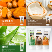 Exfoliante Corporal de 3 Tipos: Coco, Cúrcuma y Aloe Vera para una Limpieza Profunda, Exfoliación, Hidratación y Rejuvenecimiento Profundo de la Piel