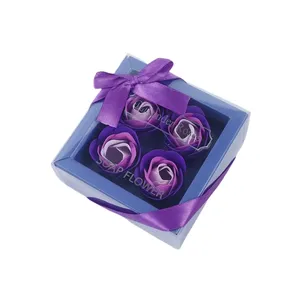 Set Regalo di 4 Fiori di Sapone Creativi, Rose di Sapone Fatte a Mano per la Festa della Mamma e San Valentino, Fiori di Sapone Economici - Product Image 4