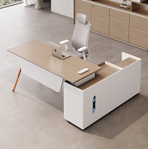 Escritorio Modular en Forma de L de Diseño Simple y Moderno para Gerente, Supervisor, Jefe o Presidente, con Gabinete de Almacenamiento - Product Image 2
