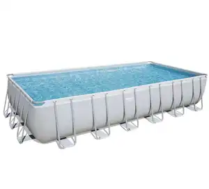 Наземный бассейн Bestway 56475 из стали, прямоугольный пластиковый бассейн 7,32 м x 3,66 м x 1,32 м