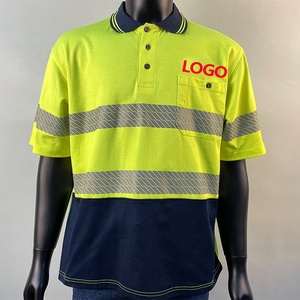 Ropa de trabajo de construcción de manga corta reflectante <span class=keywords><strong>Hi</strong></span> Vis de alta calidad para hombres con bolsillos Polo de seguridad con mecha de humedad - Product Image 1