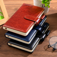 Carnet à feuilles mobiles en cuir PU, couverture rigide avec fermeture magnétique, format A6, 96 feuilles, portable, pour étudiant, idéal comme cadeau