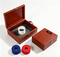 Boîte de jeu de lancer de disques en bois - Portable et légère pour l'intérieur et l'extérieur
