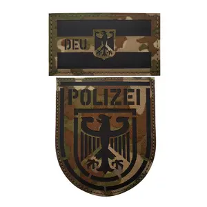 도매 IR 독일 국기 DEU 패치 의류 가방 수 놓은 독일 Polizei 패치