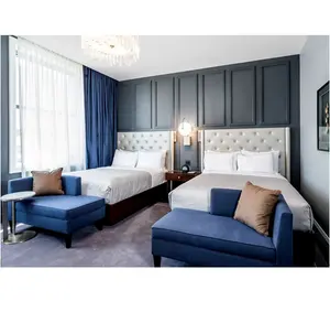 Muebles de hotel de 5 estrellas Juegos de muebles de dormitorio Diseño de lujo personalizado