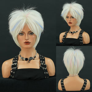 Rock Pengk Blond Cosplay peluca con trenzas de coleta Halloween Drag Queen Crazy Hair peluca <span class=keywords><strong>para</strong></span> disfraz - Product Image 6