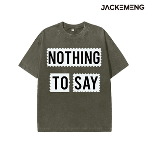 Übergroßes 'NOTHING to SAY' Sarkastisches Streetwear Retro T-Shirt USA Lokales Lager Großhandel Hip-Hop Kurzarm-Shirt - Product Image 3