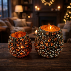 Support de bougie décoratif en fer forgé fait main Sonnet Decor, support de bougie de table en métal pour bougies de Noël et bougies votives - Product Image 2
