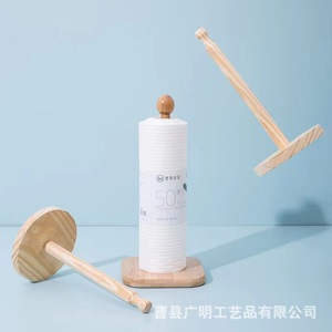 Beechwood <b>Kitchen</b> <b>Paper</b> Towel Holder Natural Wood Color Minimalist Design Eco Friendly Roll <b>Paper</b> Holder Standing Storage - Product Image 4