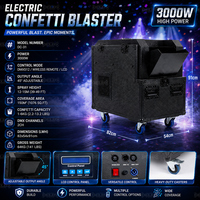 DELIFX 3000W Souffleur de confettis turbo haute vitesse avec contrôle DMX, machine à confettis à faible bruit pour mariages, fêtes et spectacles