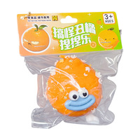 Jouet anti-stress amusant en TPR, simulation de bouche grande et moche, orange, à presser