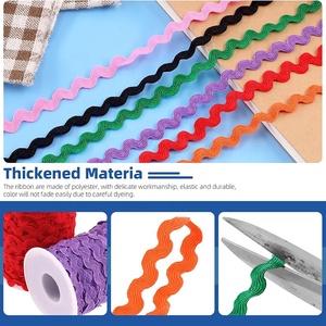 Pita Renda Warna Solid 5mm Double Face Ramah Lingkungan, 100% Poliester, Berwarna-warni, Dekoratif untuk Pakaian, DIY, Jahit Rumah - Product Image 4