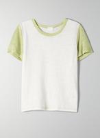 Kaus bayi Y2k grafis kustom kaus lengan Raglan blok warna wanita kaos rami ramah lingkungan crop wanita