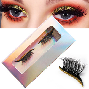 Faux <span class=keywords><strong>cils</strong></span> synthétiques style décontracté avec bande en coton noir et ensemble combiné <span class=keywords><strong>fard</strong></span> à paupières - Meilleures ventes - Product Image 3