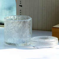 Envase de Vidrio Cilíndrico Personalizado de 320 ml para Velas con Forma Redonda y Grabado/Serigrafía para Decoración del Hogar