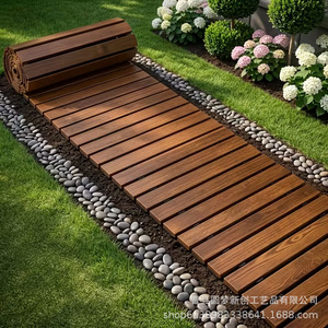 Tapis décoratifs en bois pour allées de jardin, allées de mariage, revêtements de sol en bois massif, décoration de patio, revêtements de sol pour pelouse - Product Image 2