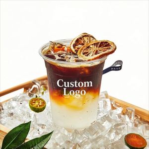 Vasos de Plástico Desechables Transparentes de 12/14/16/18/20/24 oz PET de 98 mm con Logotipo Personalizado al por Mayor, Ecológicos, para Bebidas Frías, Té con Leche, Café - Product Image 1