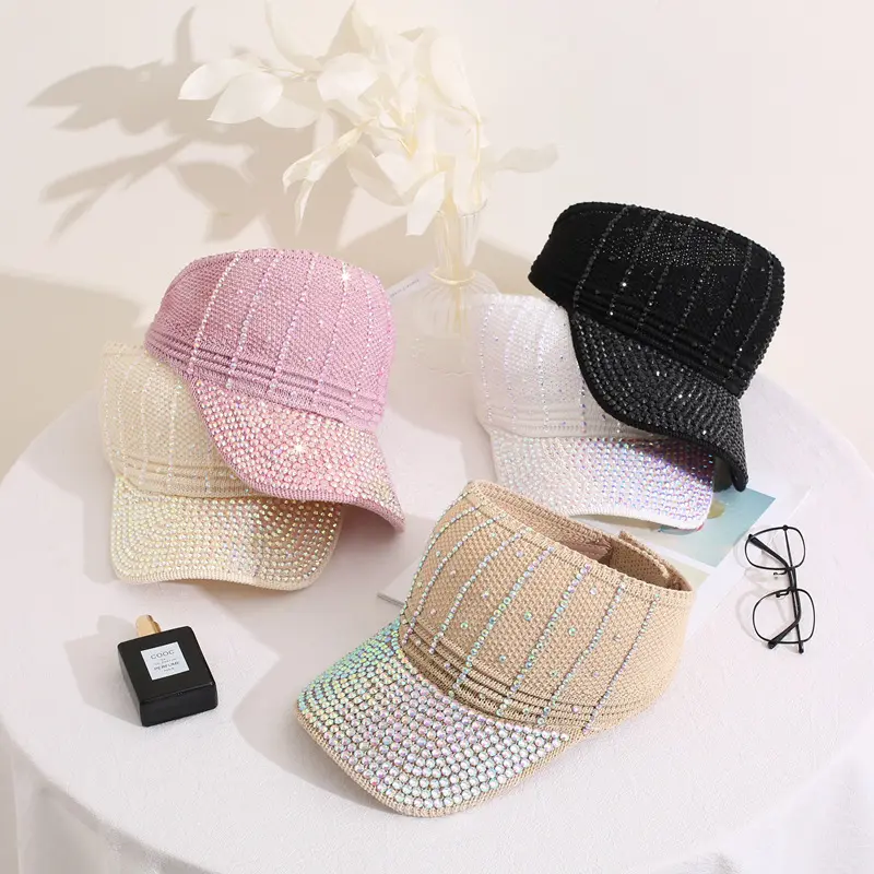 Multi color Optional Diamond Cap Damen Mode Baseball Cap Luxus Shiny Cap Atmungsaktives Mesh New Hat