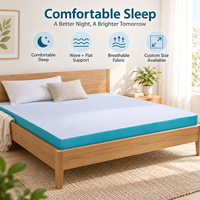 Surmatelas Mousse 7cm Respirant Vague Plat Multi Tailles Housse Amovible Zip Rouleau Comprimé OEM ODM