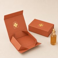 Boîte cadeau rigide pliable avec logo personnalisé, en carton gris, estampage à chaud, emballage carré pour parfum, soin de la peau, sérum