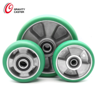 Roue pivotante en PU à moyeu en aluminium robuste, roulement à billes préinstallé, roue en polyuréthane pour chariot industriel robotisé AGV