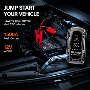 Compresseur d'air portable pour voiture avec démarreur de batterie, lumière LED, batterie externe, SOS, manomètre numérique 150 PSI, outil automobile, kit OEM ODM - Product Image 2