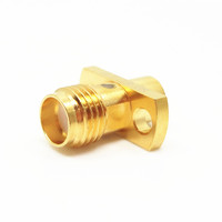 Conector RF SMA Hembra de Latón Personalizado con Montaje de Brida de 2 Orificios, Tipo Jack de 50 Ohmios