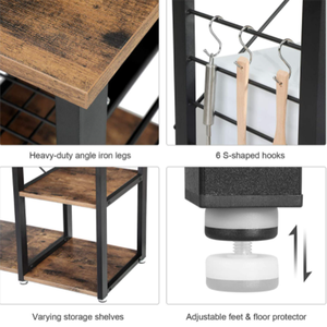 Étagère de rangement pour cuisine, étagère de <span class=keywords><strong>boulanger</strong></span> - Support pour <span class=keywords><strong>machine</strong></span> <span class=keywords><strong>à</strong></span> <span class=keywords><strong>café</strong></span>, friteuse <span class=keywords><strong>à</strong></span> air avec paniers en acier - Product Image 6