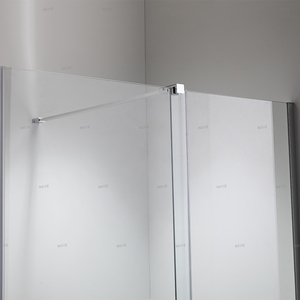 NEUX 304 Poignée en acier inoxydable Design moderne <span class=keywords><strong>Porte</strong></span> de <span class=keywords><strong>douche</strong></span> coulissante en verre avec cadre et roues inférieures - Product Image 3