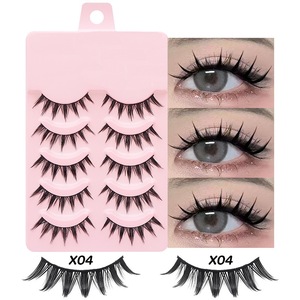 Cils de marque privée, faux cils, 5 paires de cils individuels en vison, matière synthétique, 15 styles, maquillage pour cils - Product Image 6